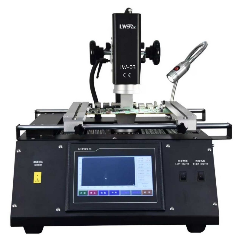 BGA chip desoldering station with multi-functional infrared heating and hot air soldering