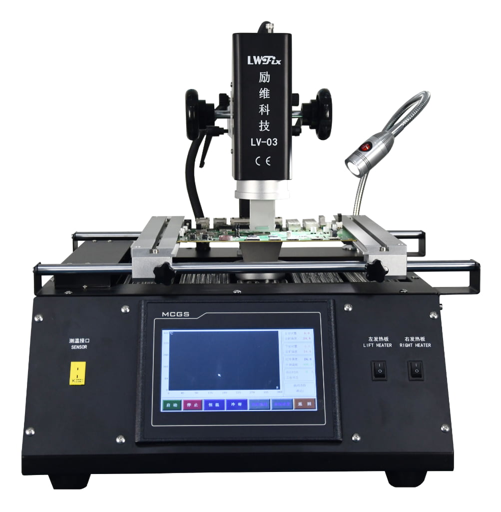 BGA chip desoldering station with multi-functional infrared heating and hot air soldering